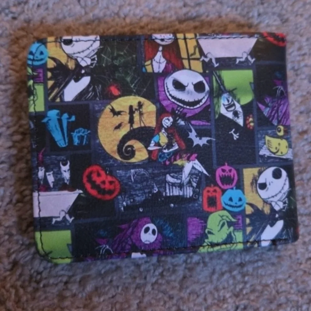 New Jack skellington nightmare before Christmas Halloween horror leather wallet